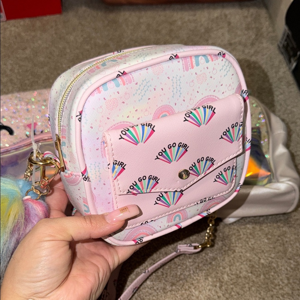 3 girl Kids' Pink and Silver Sparkle Bunny Bags - Picture 3 of 10